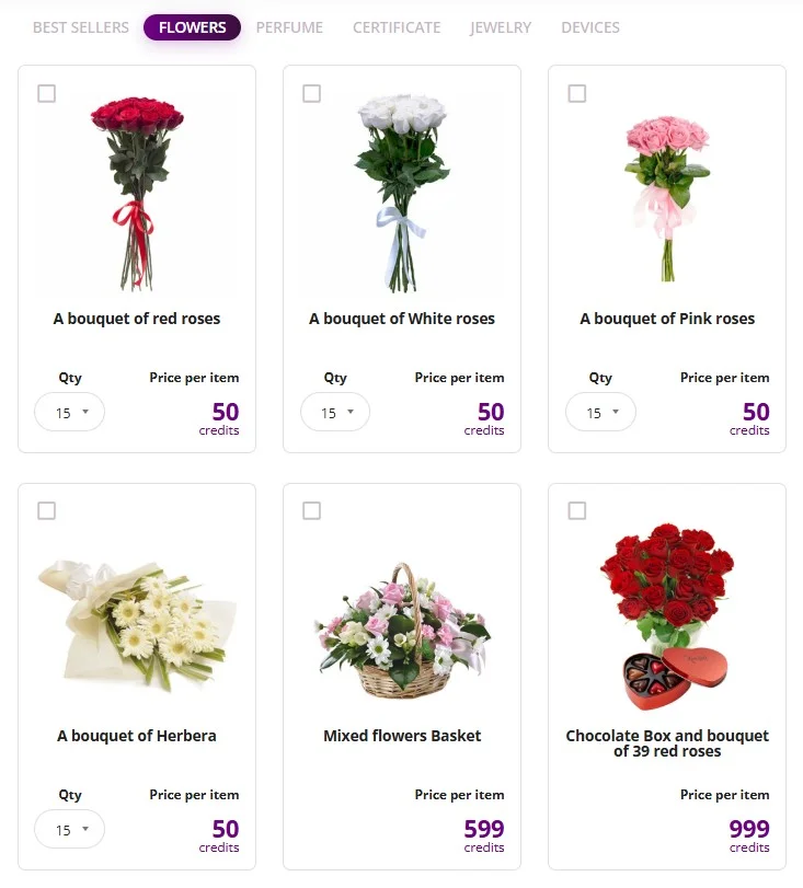 Virtual Gifts and Flowers